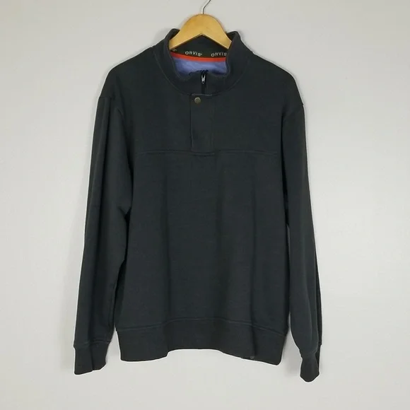 Orvis Men's Signature Quarter Zip Sweatshirt Grey Size XL - Picture 3 of 16